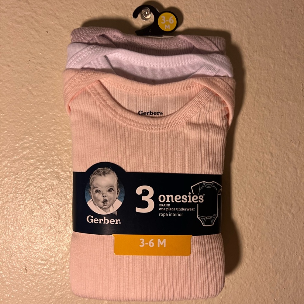 Gerber Baby Onesies Set in Pink and White